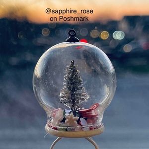 Tiny Mini Snow Globe Christmas Tree Ring or Pendant Womens Jewelry Necklace New